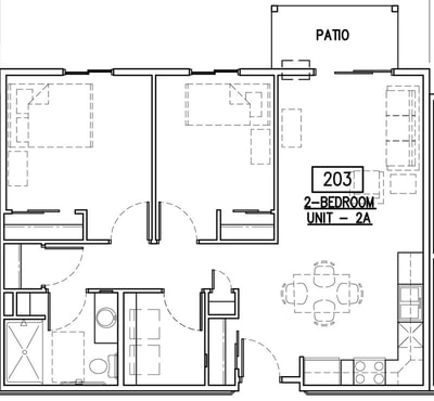 2 bedroom floorplan at Homefield 2