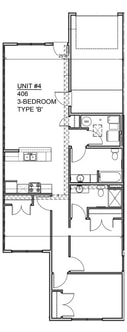 3 bedroom floor plan at Hilltop Cottages