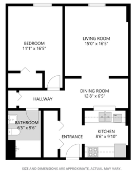 Jameshouse 1-Bedroom Floor Plan in Jamestown, ND.