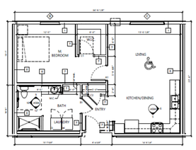 1 Bedroom, 1 Bathroom - Accessible Floor Plan